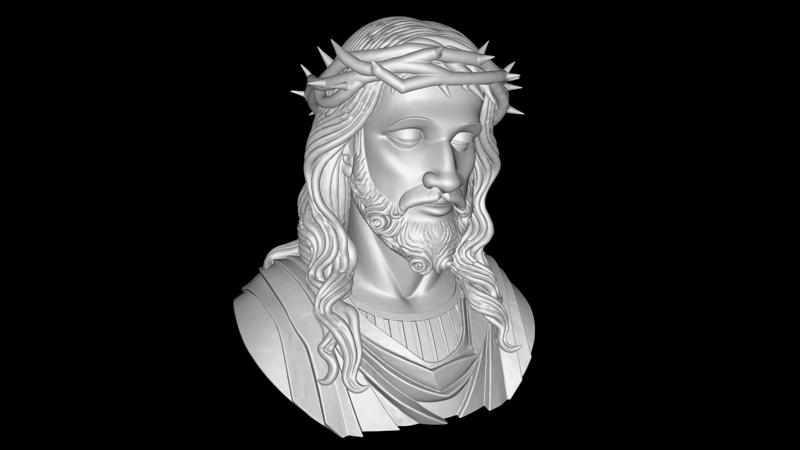 Sacred Jesus Bust with Crown of Thorns • Faith-Inspired Printable STL