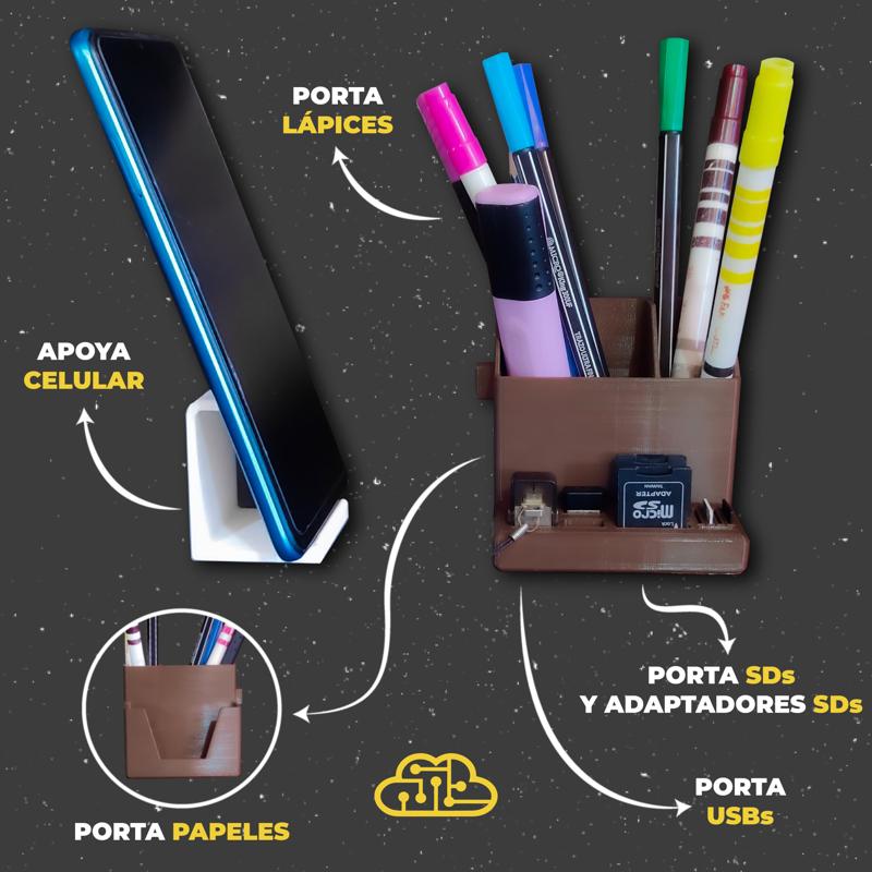 Desk Office Organizer, Pen/Pencil Holder, USB SD Holder, Phone Stand / Office Desk Organizer, Pen/Pencil Holder, USB SD Holder, Cell Phone Stand