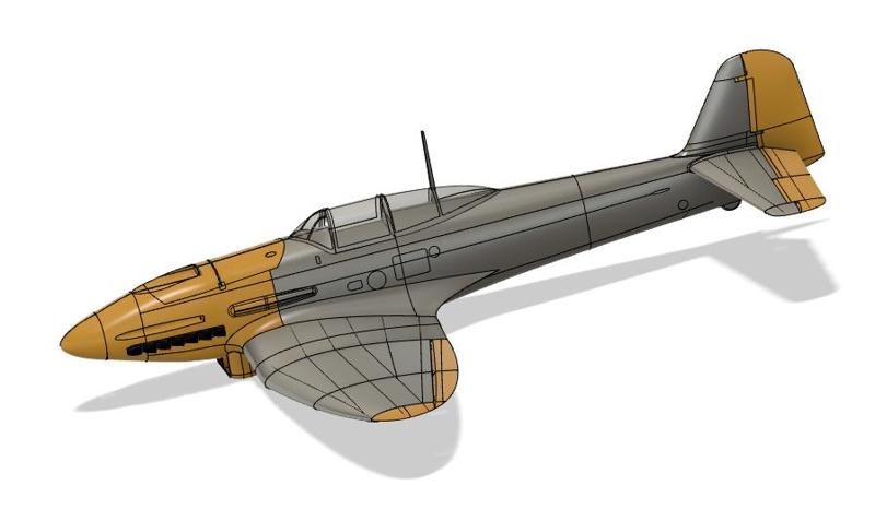He-112B German WWII fighter 600mm (L3D) - Test part
