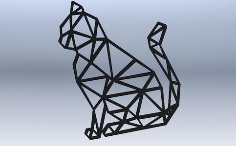 Geometric Cat - Wall Art