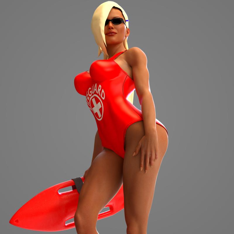 LifeGuard Girl Statuette
