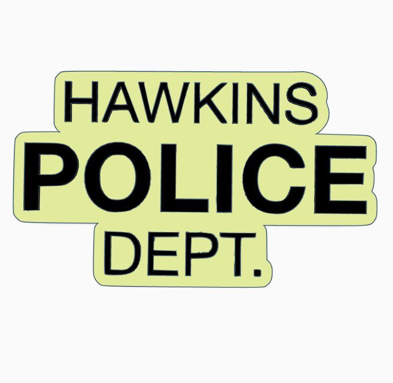 HAWKINS POLICE DEPARTMENT (STRANGER THINGS) V2 Logo Display by MANIACMANCAVE3D