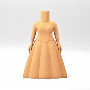 Stylized Chibi / POP Body STL | 3D Print File | Wedding dress | WB_15_2