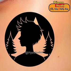 Nature human Wall art, silhouette,svg, STL file