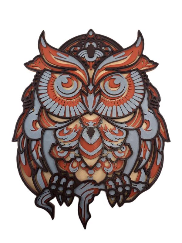 Owl Mandala 3D Wall Art