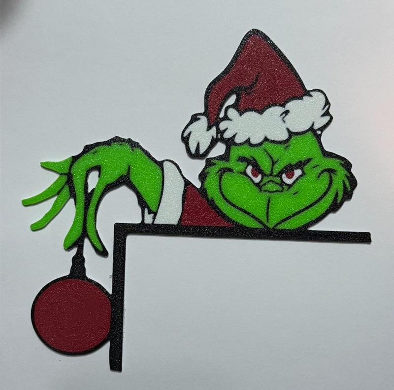 wall art, corner door grinch