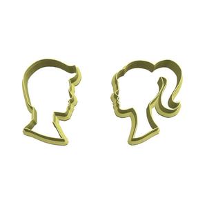 Barbie and Ken silhouette cookie cutters (3 sizes)