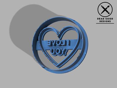 I Love You Valentines Day Love Hearts (Candy/Sweets) Cookie Imprint Cutter for Baking