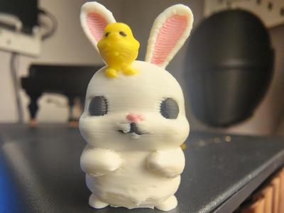 Cute Easter Bunny with Cute Bird Buddy
