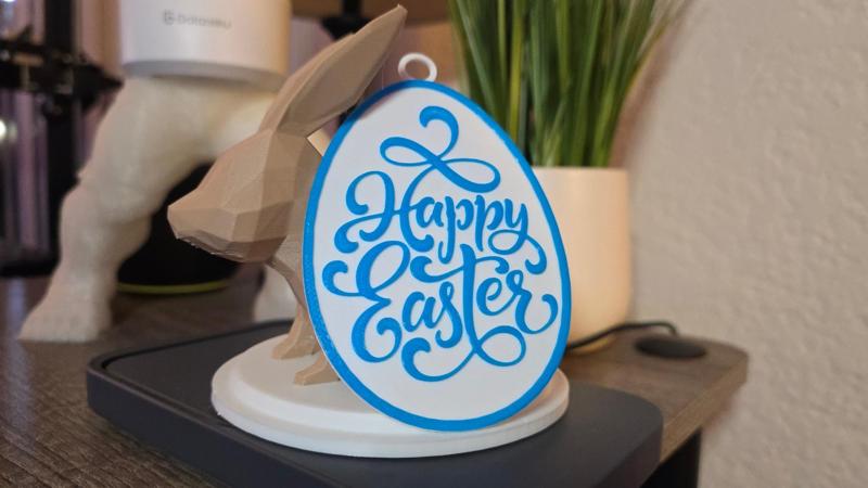 Happy Easter Egg text for hang on decoration