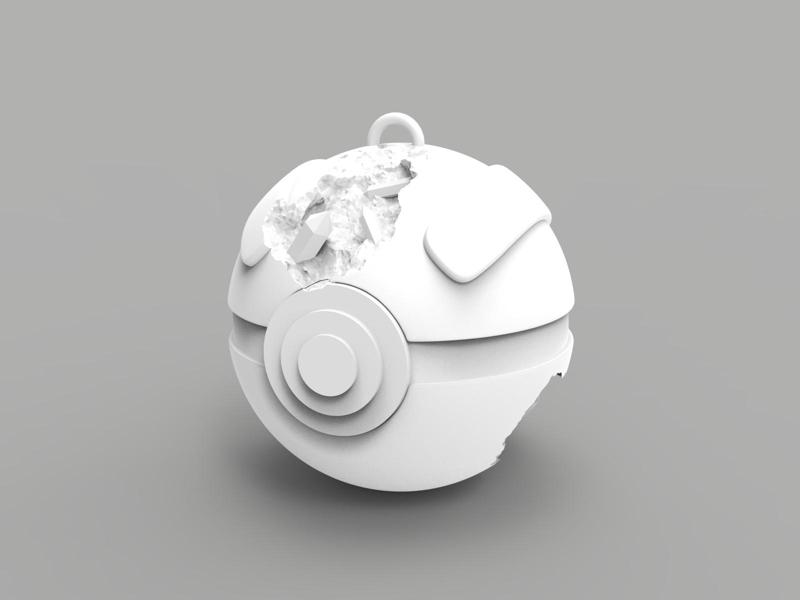 GREATBALL POKEMON KEYCHAIN DANIEL ARSHAM STYLE SCULPTURE - WITH CRYSTALS AND MINERALS