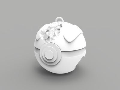 GREATBALL POKEMON KEYCHAIN DANIEL ARSHAM STYLE SCULPTURE - WITH CRYSTALS AND MINERALS