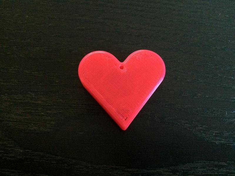 Minimal Heart with hole as a key fob