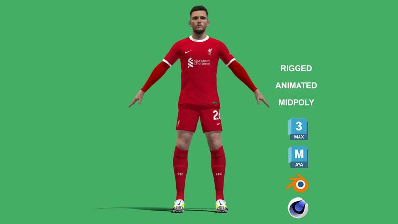 3D Rigged Andrew Robertson Liverpool 2024