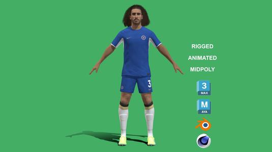 3D Rigged Marc Cucurella Chelsea 2024