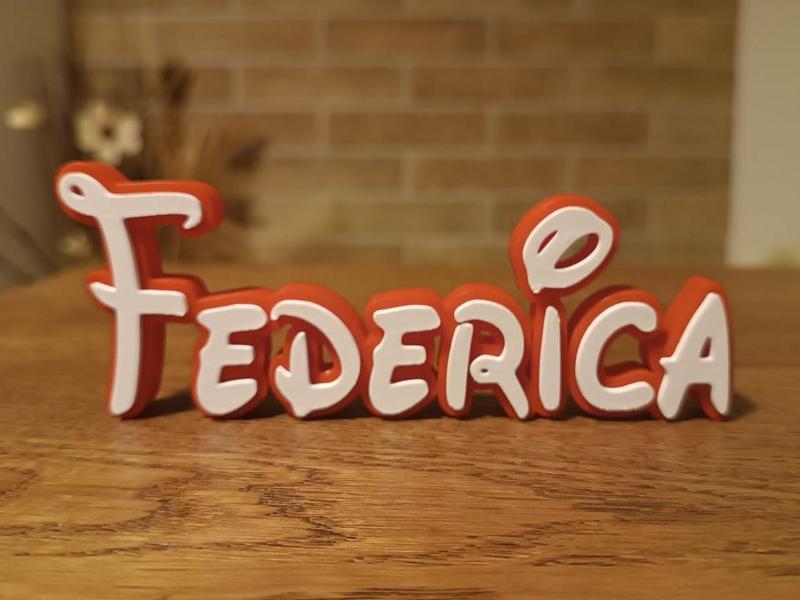 Disney Name Sign Federica Kid Room Wall Decor Tag 