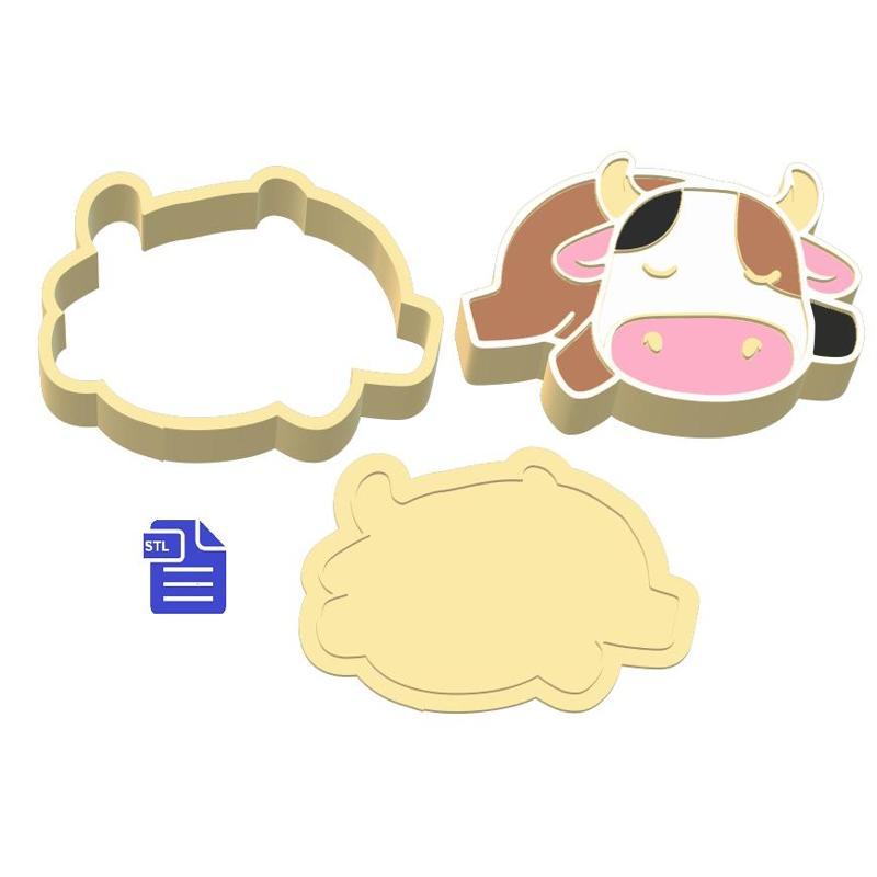 3pc Sleepy Cow Bath Bomb Mold