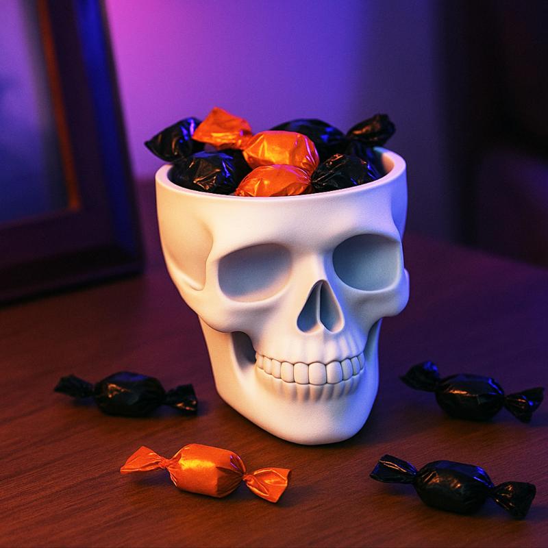 Skull Bowl | Multi-Use Bowl | Gothic Halloween Candy Dish and Home Decor | or Planter - Plant Pot
