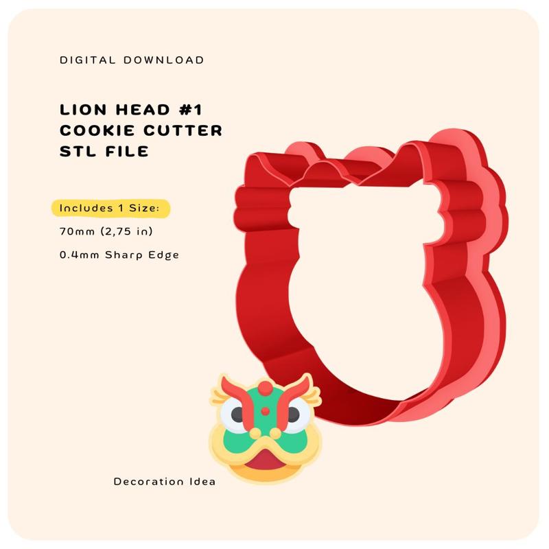 Cookie Cutter - Lion Head #1 (Lunar New Year's Collection)