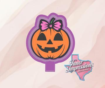 Girly Jack O'Lantern with Bow Freshie Mold