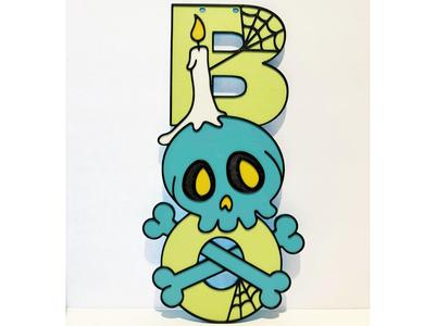 Boo Halloween Hanging Skull Decor