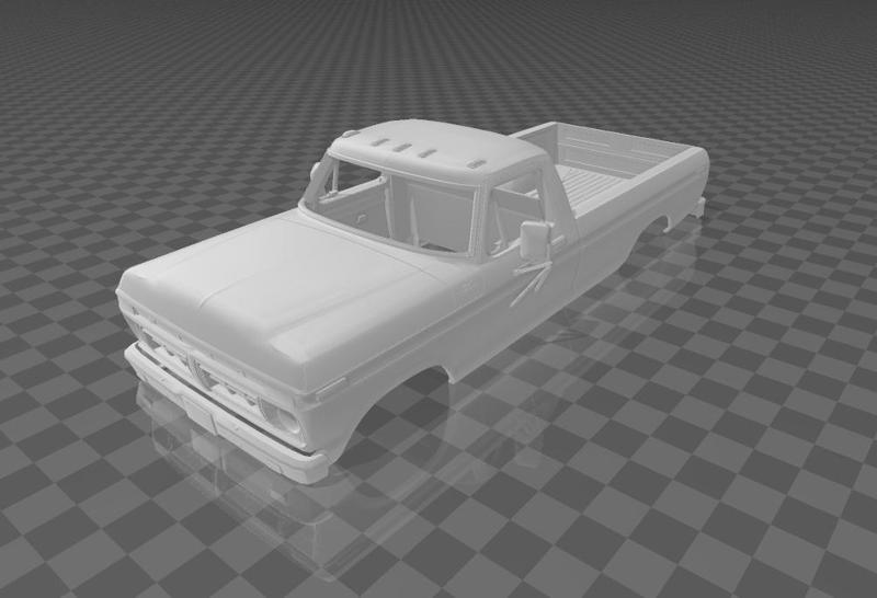 Ford F-350 V8 Dually 1973 Shell Body – Divided Parts for Easy Printing