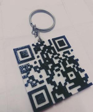 Valentine day QR code keychain