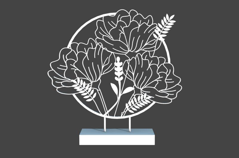 3D Floral Sculpture: Nature and Modernity in Harmony