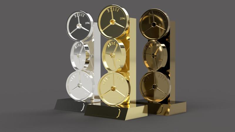 Powerlifting Weight Trophy with Name Plate