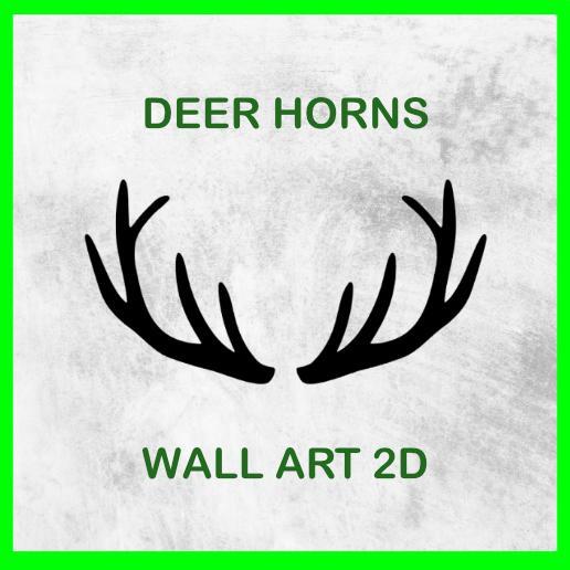 DEER HORNS WALL ART 2D