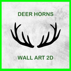 DEER HORNS WALL ART 2D