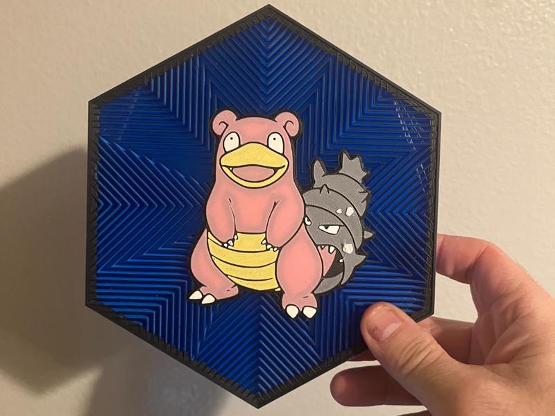 80 Slowbro Hex Wall Art