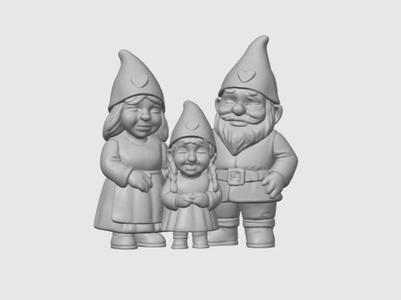 Garden Gnome Family Parents with Child