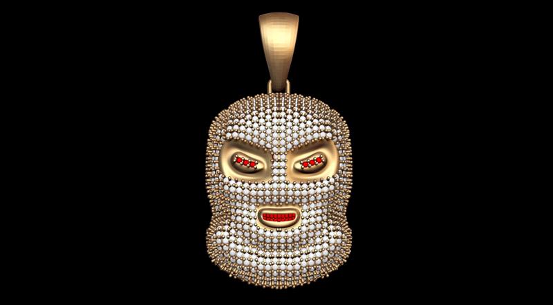 Goon Mask Diamond Charm Pendant
