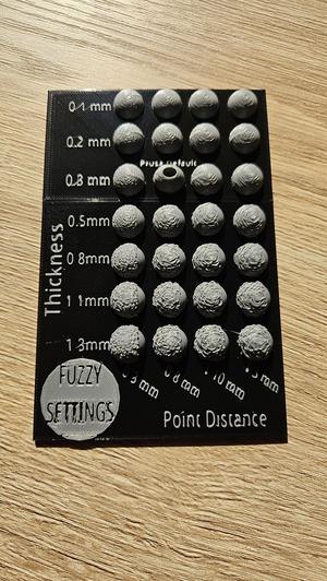 Fuzzy settings Prusaslicer 0.1mm to 1.3mm thickness