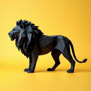 🦁 Lion Low Poly - Minimalistic 3D Model for Printing