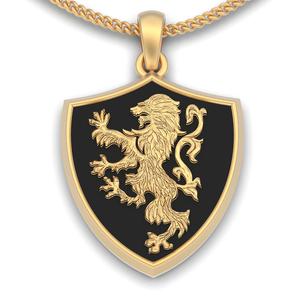 Shield lion pendant