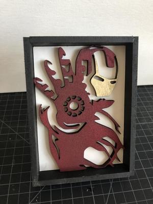 Lasercut Iron Man Shadow Box