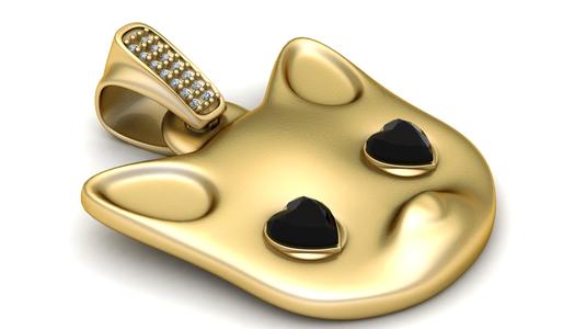 cat face pendant 3d printable model