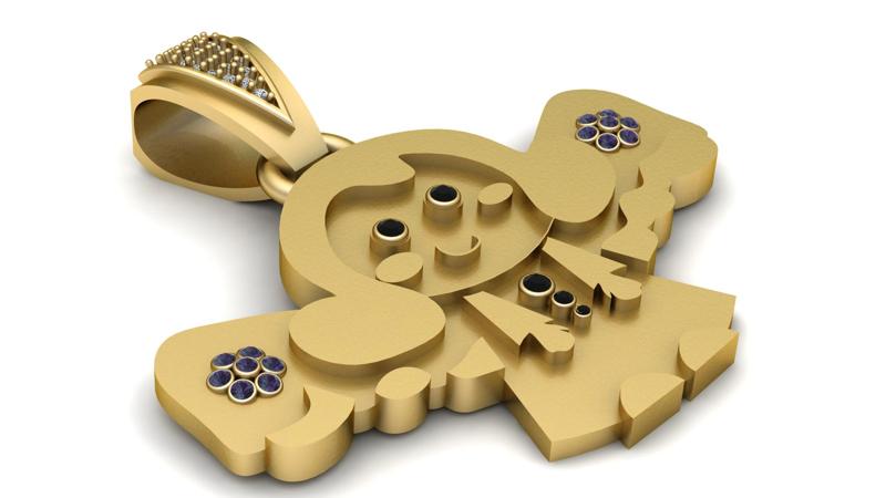 girl character pendant 3D printable model