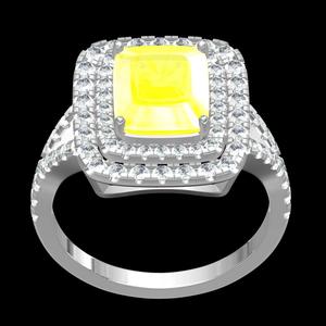 Cushion Cut Diamond Double Halo Split Shank Engagement Ring