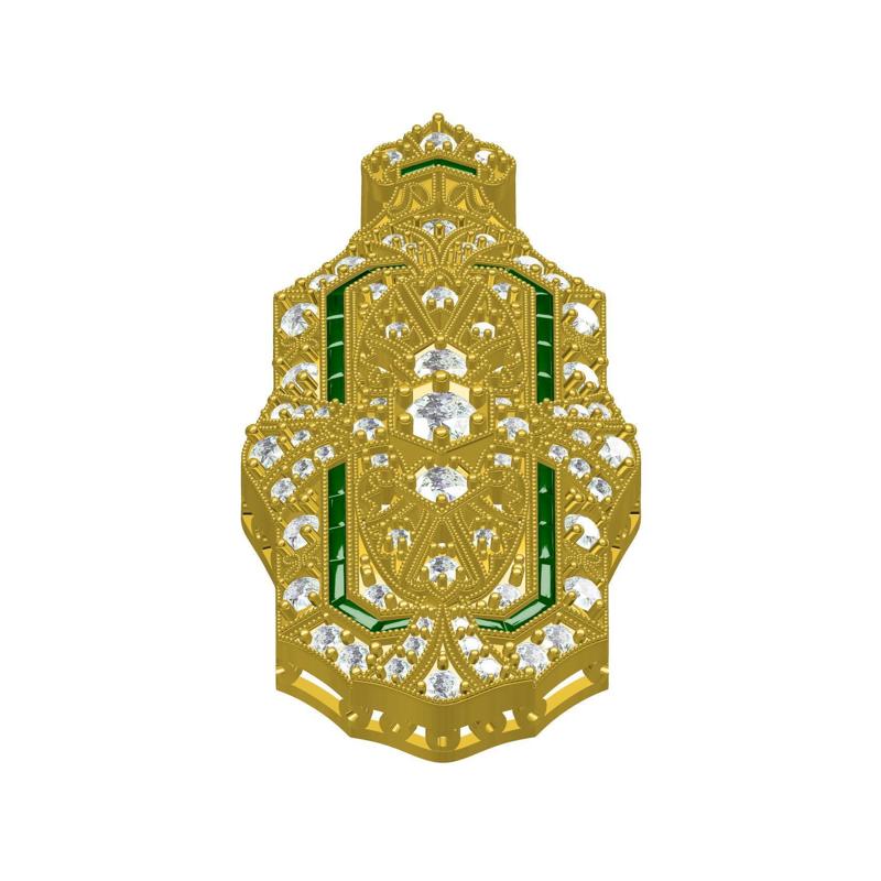 Antique Milgrain Art Deco Diamond Pendant 2