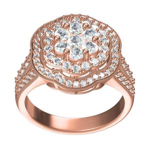 Beautiful Diamond Flower Split Shank Wedding Ring