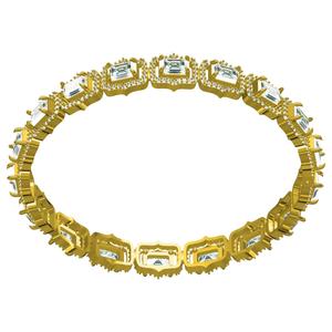 Emerald and Round Diamond Tennis Bracelet