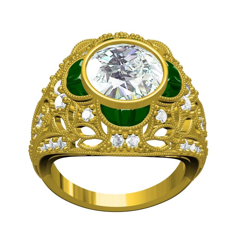 Antique Art Deco Womens Engagement Ring