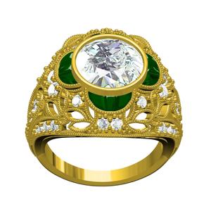 Antique Art Deco Womens Engagement Ring