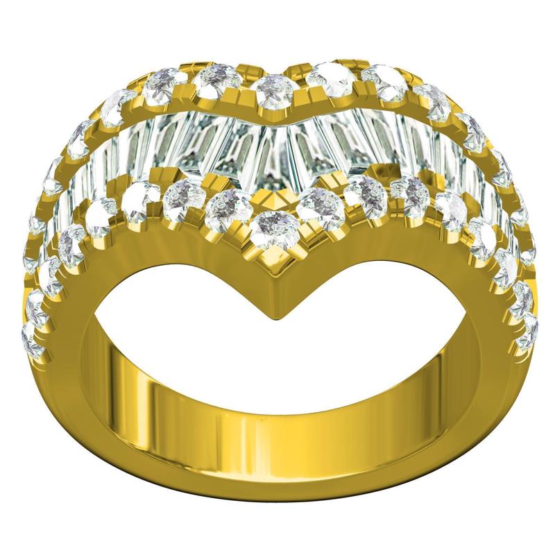 Round and Baguete Diamond Engagement Band