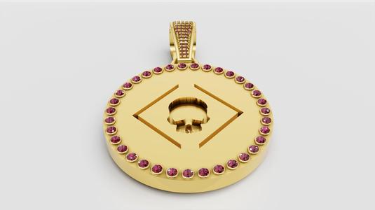 ruby skull pendant 3D printable model