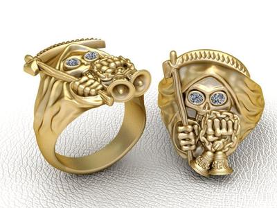SKULL FACES RING 3d printable model