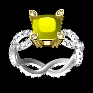 Cushion Stone with Infinite Band Womens Ring